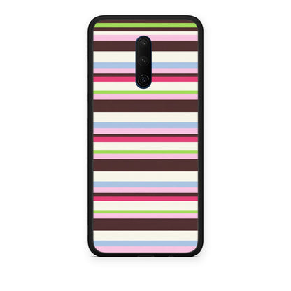 Θήκη OnePlus 7T Pro Multicolour Horizontal Stripes από τη Smartfits με σχέδιο στο πίσω μέρος και μαύρο περίβλημα | OnePlus 7T Pro Multicolour Horizontal Stripes case with colorful back and black bezels
