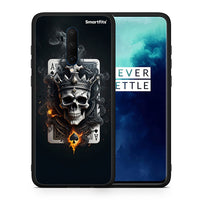 Thumbnail for Θήκη OnePlus 7T Pro Skull King Ace από τη Smartfits με σχέδιο στο πίσω μέρος και μαύρο περίβλημα | OnePlus 7T Pro Skull King Ace case with colorful back and black bezels