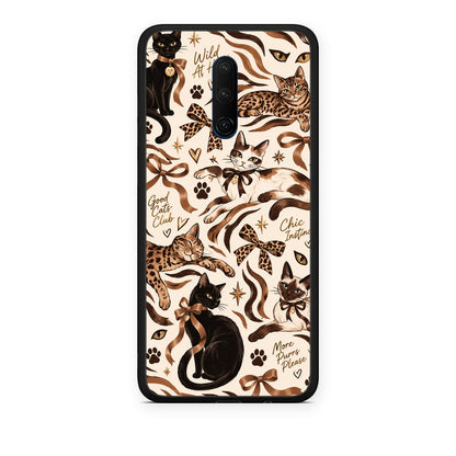 Θήκη OnePlus 7T Pro Wild Cats and Animal Print Collage από τη Smartfits με σχέδιο στο πίσω μέρος και μαύρο περίβλημα | OnePlus 7T Pro Wild Cats and Animal Print Collage case with colorful back and black bezels