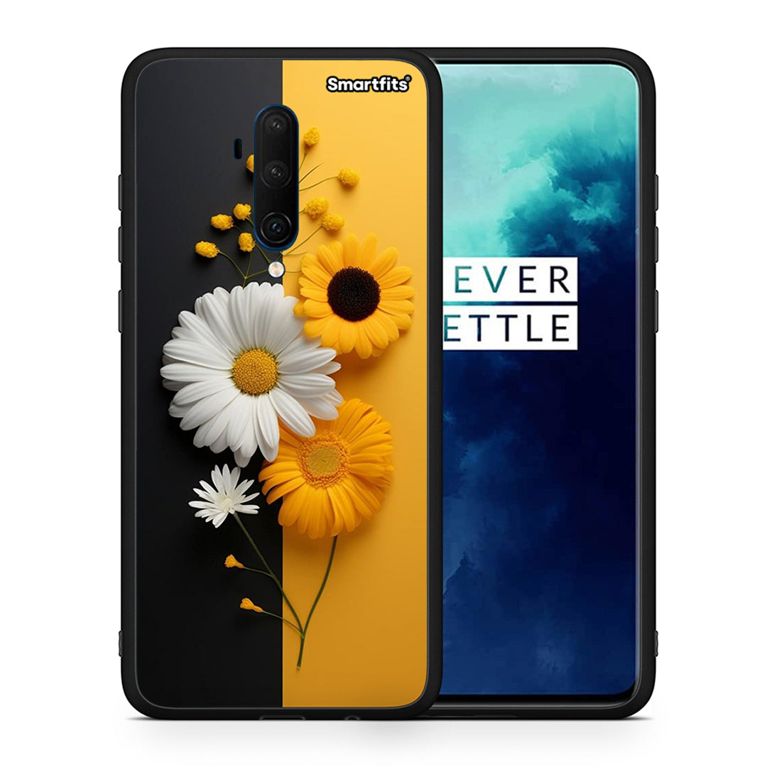 Θήκη OnePlus 7T Pro Yellow Daisies από τη Smartfits με σχέδιο στο πίσω μέρος και μαύρο περίβλημα | OnePlus 7T Pro Yellow Daisies case with colorful back and black bezels
