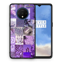 Thumbnail for Θήκη OnePlus 7T Purple Aesthetic Collage από τη Smartfits με σχέδιο στο πίσω μέρος και μαύρο περίβλημα | OnePlus 7T Purple Aesthetic Collage case with colorful back and black bezels