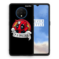 Thumbnail for Θήκη OnePlus 7T Unicorn Deadpool από τη Smartfits με σχέδιο στο πίσω μέρος και μαύρο περίβλημα | OnePlus 7T Unicorn Deadpool case with colorful back and black bezels