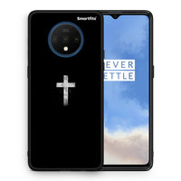 Thumbnail for Θήκη OnePlus 7T White Cross από τη Smartfits με σχέδιο στο πίσω μέρος και μαύρο περίβλημα | OnePlus 7T White Cross case with colorful back and black bezels