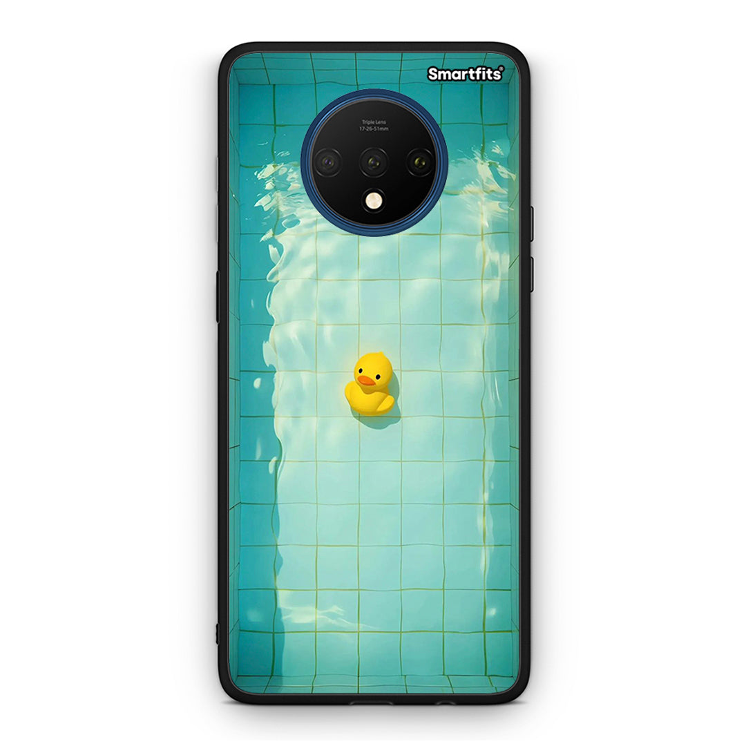 OnePlus 7T Yellow Duck θήκη από τη Smartfits με σχέδιο στο πίσω μέρος και μαύρο περίβλημα | Smartphone case with colorful back and black bezels by Smartfits