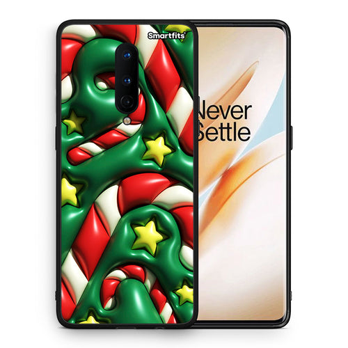 Θήκη OnePlus 8 Christmas Bubbles από τη Smartfits με σχέδιο στο πίσω μέρος και μαύρο περίβλημα | OnePlus 8 Christmas Bubbles case with colorful back and black bezels