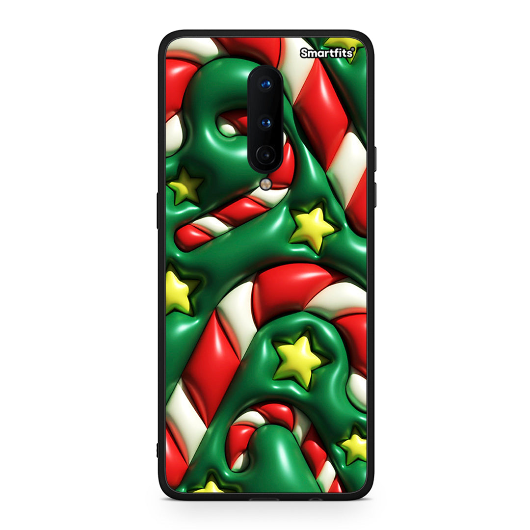 OnePlus 8 Christmas Bubbles θήκη από τη Smartfits με σχέδιο στο πίσω μέρος και μαύρο περίβλημα | Smartphone case with colorful back and black bezels by Smartfits