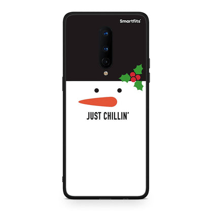 OnePlus 8 Christmas Chillin θήκη από τη Smartfits με σχέδιο στο πίσω μέρος και μαύρο περίβλημα | Smartphone case with colorful back and black bezels by Smartfits