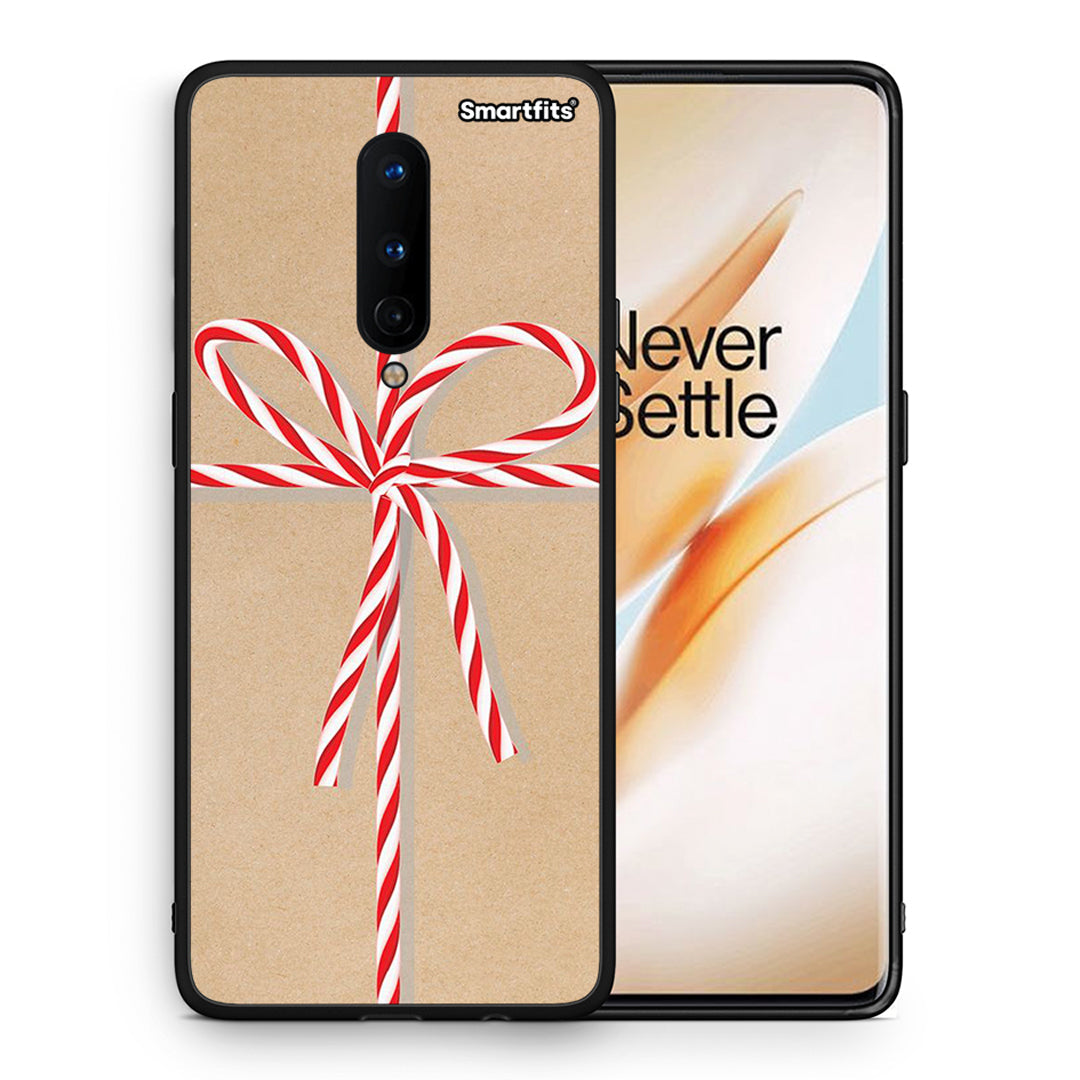 Θήκη OnePlus 8 Christmas Gift από τη Smartfits με σχέδιο στο πίσω μέρος και μαύρο περίβλημα | OnePlus 8 Christmas Gift case with colorful back and black bezels