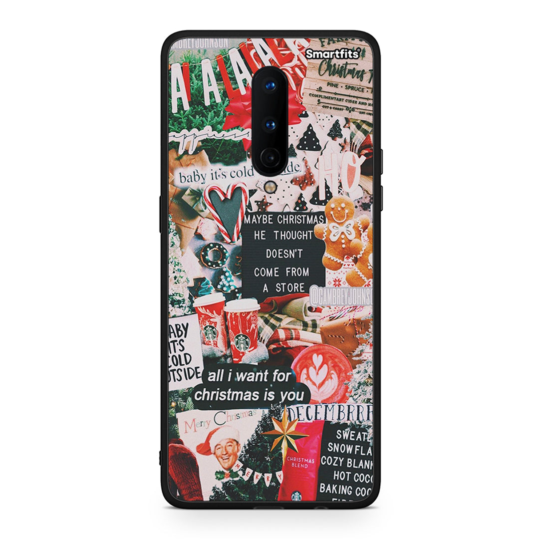 OnePlus 8 Christmas Happiness θήκη από τη Smartfits με σχέδιο στο πίσω μέρος και μαύρο περίβλημα | Smartphone case with colorful back and black bezels by Smartfits