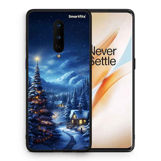 Θήκη OnePlus 8 Christmas Scenery από τη Smartfits με σχέδιο στο πίσω μέρος και μαύρο περίβλημα | OnePlus 8 Christmas Scenery case with colorful back and black bezels
