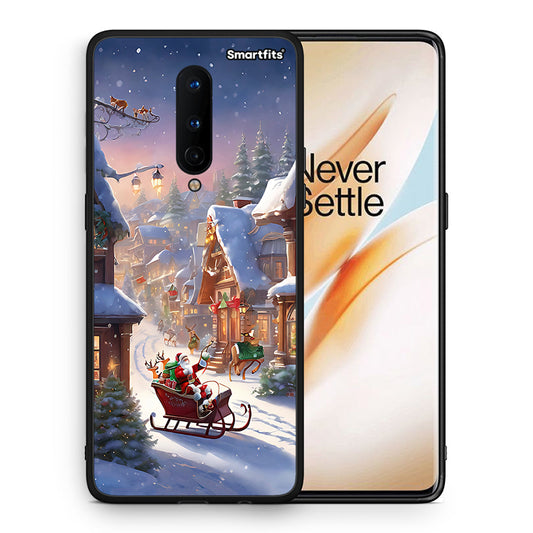Θήκη OnePlus 8 Christmas Snow από τη Smartfits με σχέδιο στο πίσω μέρος και μαύρο περίβλημα | OnePlus 8 Christmas Snow case with colorful back and black bezels