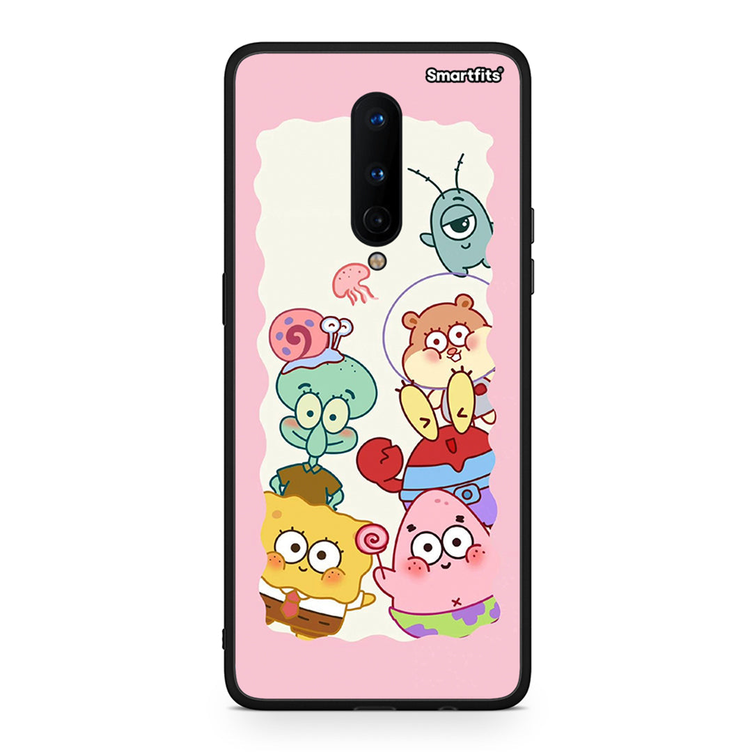 OnePlus 8 Cute Companion θήκη από τη Smartfits με σχέδιο στο πίσω μέρος και μαύρο περίβλημα | Smartphone case with colorful back and black bezels by Smartfits