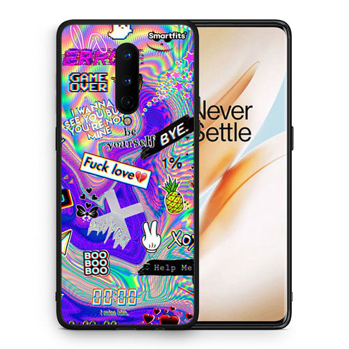 Θήκη OnePlus 8 Game Over από τη Smartfits με σχέδιο στο πίσω μέρος και μαύρο περίβλημα | OnePlus 8 Game Over case with colorful back and black bezels