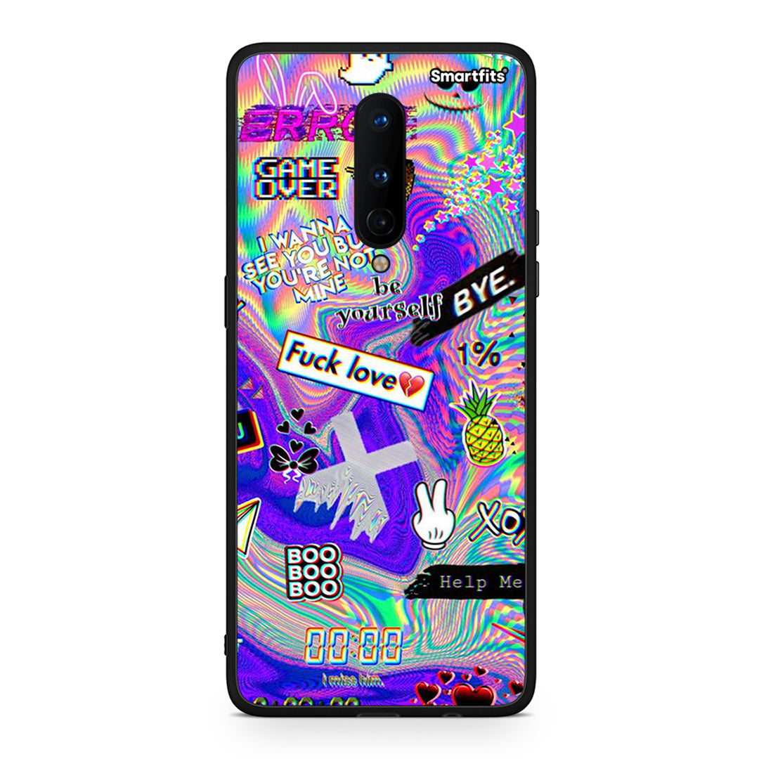 OnePlus 8 Game Over θήκη από τη Smartfits με σχέδιο στο πίσω μέρος και μαύρο περίβλημα | Smartphone case with colorful back and black bezels by Smartfits