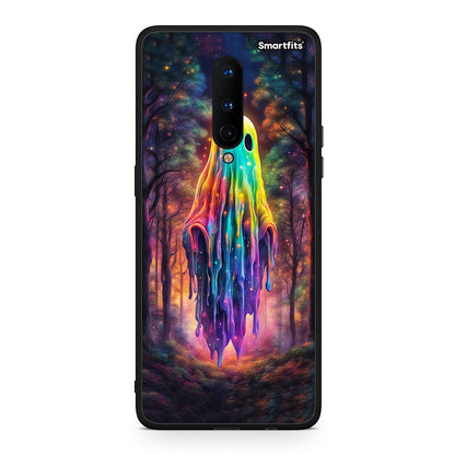 OnePlus 8 Halloween Ghost θήκη από τη Smartfits με σχέδιο στο πίσω μέρος και μαύρο περίβλημα | Smartphone case with colorful back and black bezels by Smartfits