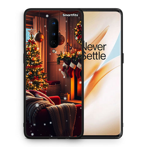 Θήκη OnePlus 8 Home For Christmas από τη Smartfits με σχέδιο στο πίσω μέρος και μαύρο περίβλημα | OnePlus 8 Home For Christmas case with colorful back and black bezels