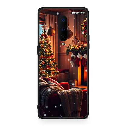 OnePlus 8 Home For Christmas θήκη από τη Smartfits με σχέδιο στο πίσω μέρος και μαύρο περίβλημα | Smartphone case with colorful back and black bezels by Smartfits