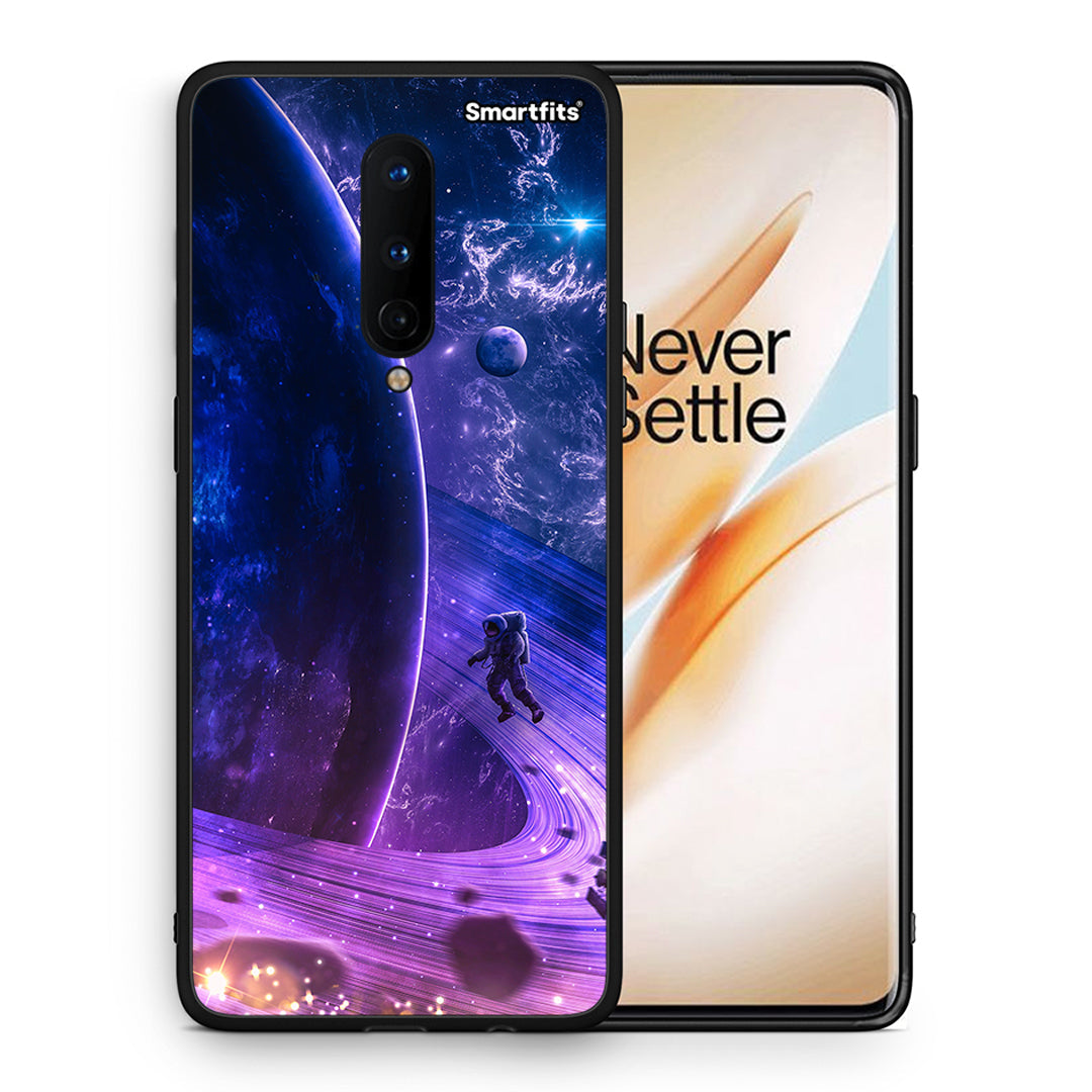 Θήκη OnePlus 8 Lost Astronaut από τη Smartfits με σχέδιο στο πίσω μέρος και μαύρο περίβλημα | OnePlus 8 Lost Astronaut case with colorful back and black bezels