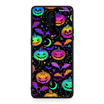 OnePlus 8 Neon Halloween θήκη από τη Smartfits με σχέδιο στο πίσω μέρος και μαύρο περίβλημα | Smartphone case with colorful back and black bezels by Smartfits
