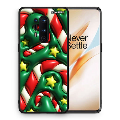 Θήκη OnePlus 8 Pro Christmas Bubbles από τη Smartfits με σχέδιο στο πίσω μέρος και μαύρο περίβλημα | OnePlus 8 Pro Christmas Bubbles case with colorful back and black bezels