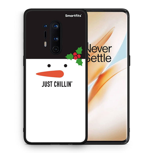 Θήκη OnePlus 8 Pro Christmas Chillin από τη Smartfits με σχέδιο στο πίσω μέρος και μαύρο περίβλημα | OnePlus 8 Pro Christmas Chillin case with colorful back and black bezels