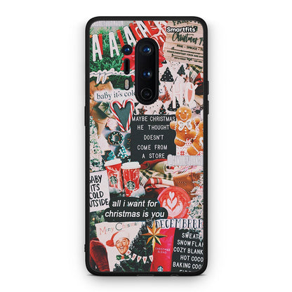 OnePlus 8 Pro Christmas Happiness θήκη από τη Smartfits με σχέδιο στο πίσω μέρος και μαύρο περίβλημα | Smartphone case with colorful back and black bezels by Smartfits