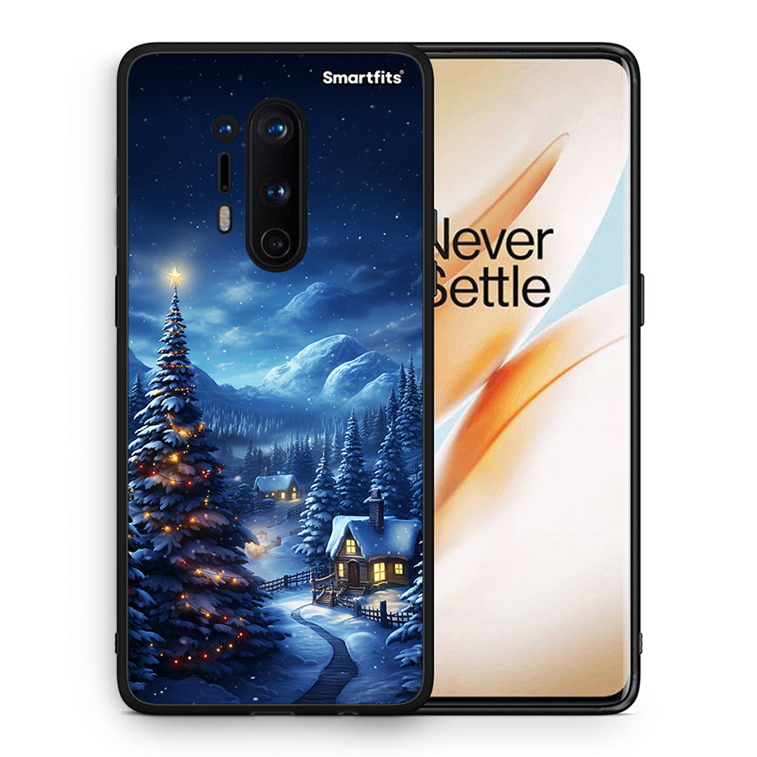 Θήκη OnePlus 8 Pro Christmas Scenery από τη Smartfits με σχέδιο στο πίσω μέρος και μαύρο περίβλημα | OnePlus 8 Pro Christmas Scenery case with colorful back and black bezels