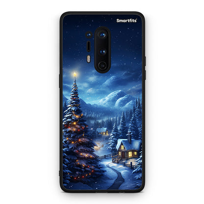 OnePlus 8 Pro Christmas Scenery θήκη από τη Smartfits με σχέδιο στο πίσω μέρος και μαύρο περίβλημα | Smartphone case with colorful back and black bezels by Smartfits