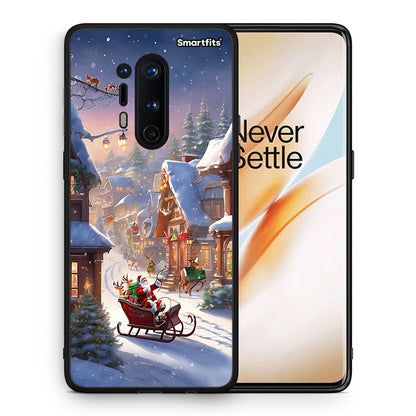 Θήκη OnePlus 8 Pro Christmas Snow από τη Smartfits με σχέδιο στο πίσω μέρος και μαύρο περίβλημα | OnePlus 8 Pro Christmas Snow case with colorful back and black bezels