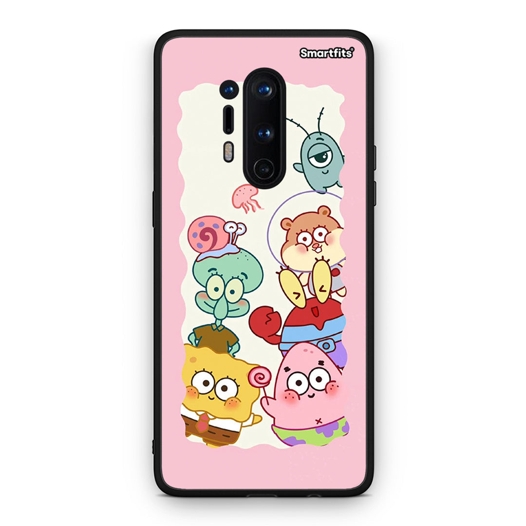 OnePlus 8 Pro Cute Companion θήκη από τη Smartfits με σχέδιο στο πίσω μέρος και μαύρο περίβλημα | Smartphone case with colorful back and black bezels by Smartfits