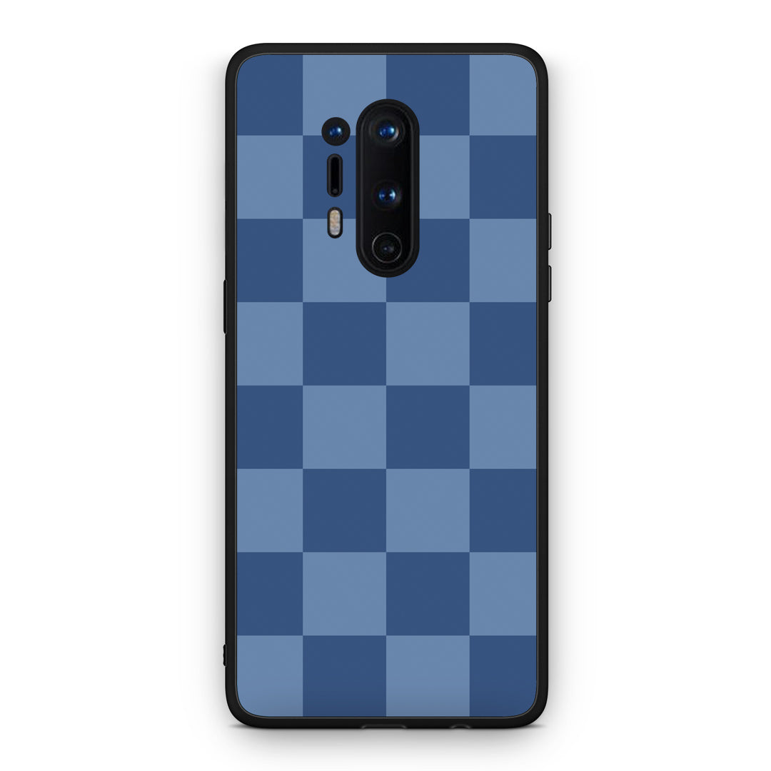 Θήκη OnePlus 8 Pro Denim Blue Checkerboard από τη Smartfits με σχέδιο στο πίσω μέρος και μαύρο περίβλημα | OnePlus 8 Pro Denim Blue Checkerboard case with colorful back and black bezels