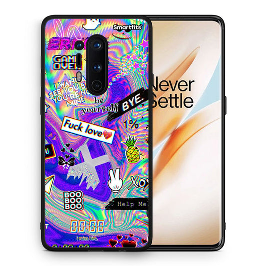 Θήκη OnePlus 8 Pro Game Over από τη Smartfits με σχέδιο στο πίσω μέρος και μαύρο περίβλημα | OnePlus 8 Pro Game Over case with colorful back and black bezels