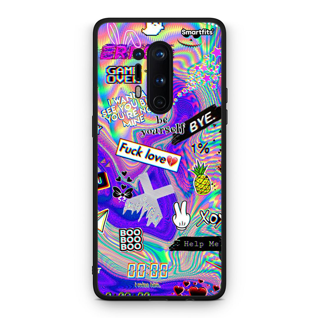OnePlus 8 Pro Game Over θήκη από τη Smartfits με σχέδιο στο πίσω μέρος και μαύρο περίβλημα | Smartphone case with colorful back and black bezels by Smartfits