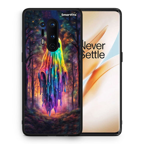 Θήκη OnePlus 8 Pro Halloween Ghost από τη Smartfits με σχέδιο στο πίσω μέρος και μαύρο περίβλημα | OnePlus 8 Pro Halloween Ghost case with colorful back and black bezels
