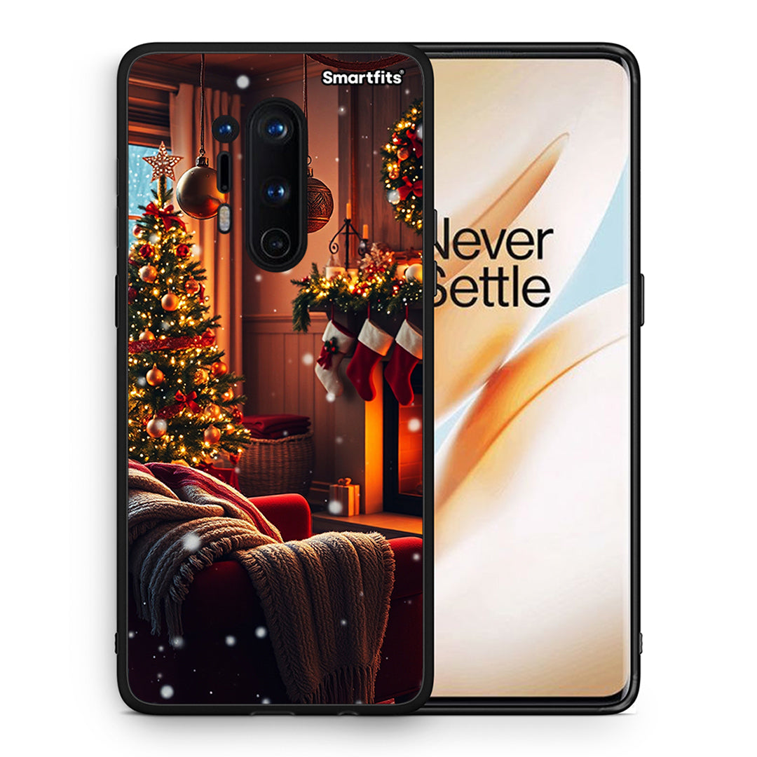 Θήκη OnePlus 8 Pro Home For Christmas από τη Smartfits με σχέδιο στο πίσω μέρος και μαύρο περίβλημα | OnePlus 8 Pro Home For Christmas case with colorful back and black bezels