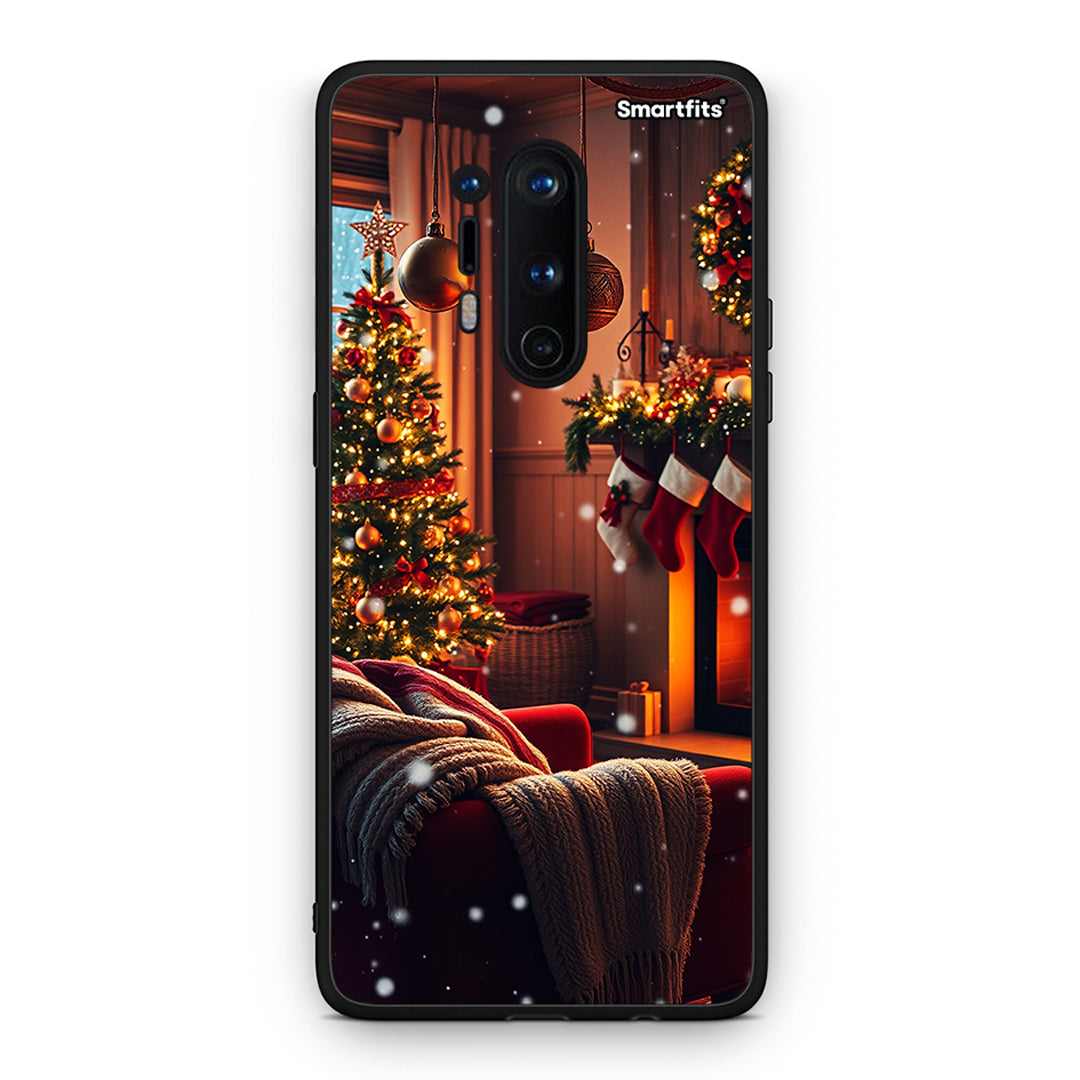 OnePlus 8 Pro Home For Christmas θήκη από τη Smartfits με σχέδιο στο πίσω μέρος και μαύρο περίβλημα | Smartphone case with colorful back and black bezels by Smartfits