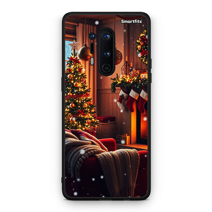 OnePlus 8 Pro Home For Christmas θήκη από τη Smartfits με σχέδιο στο πίσω μέρος και μαύρο περίβλημα | Smartphone case with colorful back and black bezels by Smartfits