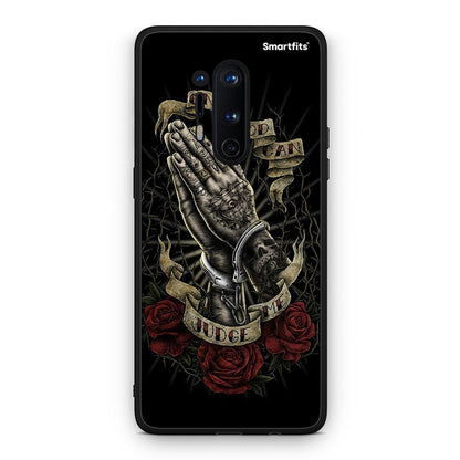 OnePlus 8 Pro Judge By God θήκη από τη Smartfits με σχέδιο στο πίσω μέρος και μαύρο περίβλημα | Smartphone case with colorful back and black bezels by Smartfits