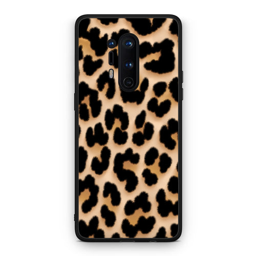 Θήκη OnePlus 8 Pro Leopard Print Tan Large από τη Smartfits με σχέδιο στο πίσω μέρος και μαύρο περίβλημα | OnePlus 8 Pro Leopard Print Tan Large case with colorful back and black bezels