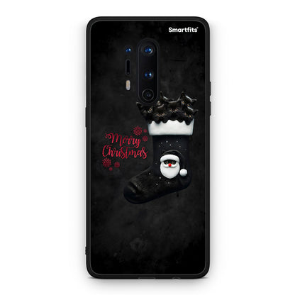 OnePlus 8 Pro Merry Cat Christmas θήκη από τη Smartfits με σχέδιο στο πίσω μέρος και μαύρο περίβλημα | Smartphone case with colorful back and black bezels by Smartfits