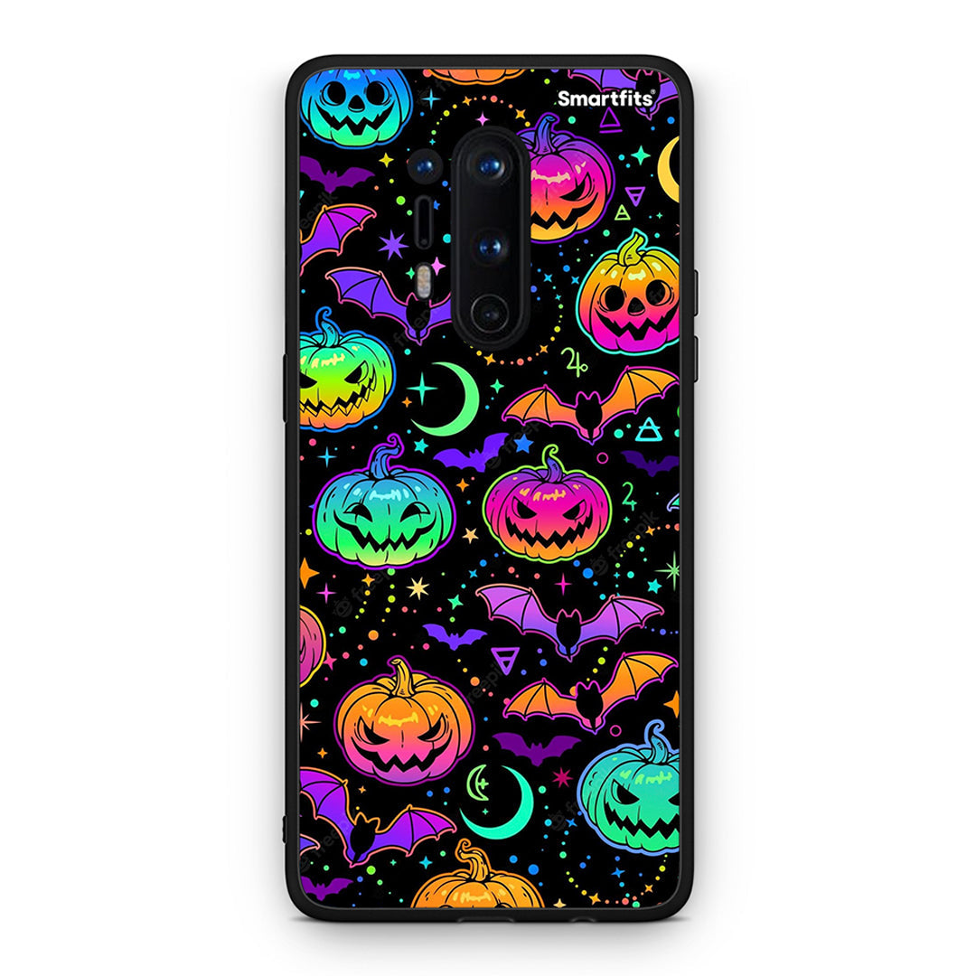 OnePlus 8 Pro Neon Halloween θήκη από τη Smartfits με σχέδιο στο πίσω μέρος και μαύρο περίβλημα | Smartphone case with colorful back and black bezels by Smartfits