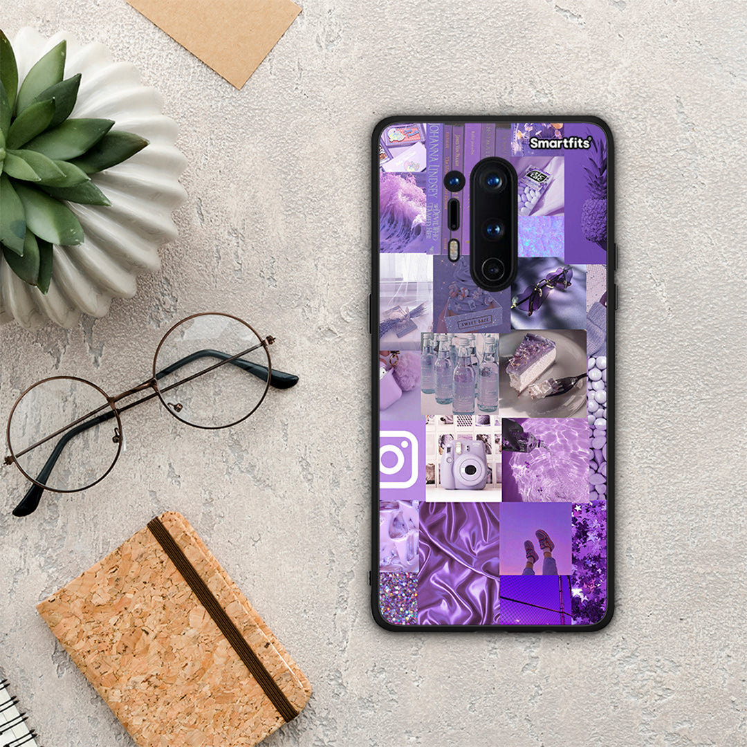 Purple Aesthetic Collage - OnePlus 8 Pro θήκη