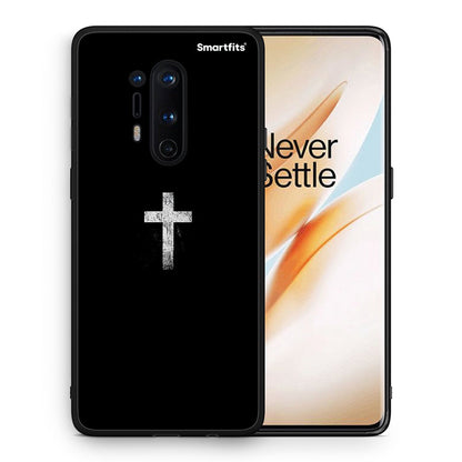 Θήκη OnePlus 8 Pro White Cross από τη Smartfits με σχέδιο στο πίσω μέρος και μαύρο περίβλημα | OnePlus 8 Pro White Cross case with colorful back and black bezels