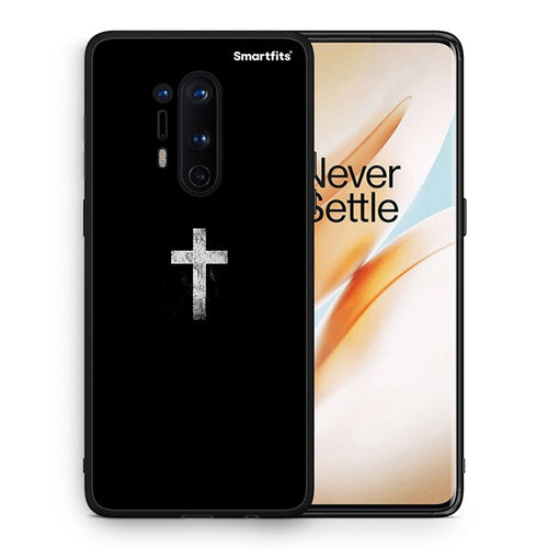 Θήκη OnePlus 8 Pro White Cross από τη Smartfits με σχέδιο στο πίσω μέρος και μαύρο περίβλημα | OnePlus 8 Pro White Cross case with colorful back and black bezels