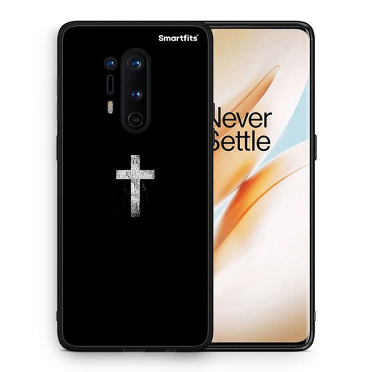 Θήκη OnePlus 8 Pro White Cross από τη Smartfits με σχέδιο στο πίσω μέρος και μαύρο περίβλημα | OnePlus 8 Pro White Cross case with colorful back and black bezels
