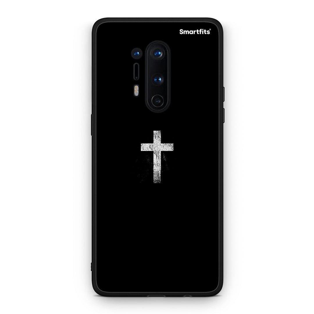 OnePlus 8 Pro White Cross θήκη από τη Smartfits με σχέδιο στο πίσω μέρος και μαύρο περίβλημα | Smartphone case with colorful back and black bezels by Smartfits