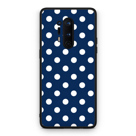 Θήκη OnePlus 8 Pro White Large Polka Dots on Navy από τη Smartfits με σχέδιο στο πίσω μέρος και μαύρο περίβλημα | OnePlus 8 Pro White Large Polka Dots on Navy case with colorful back and black bezels