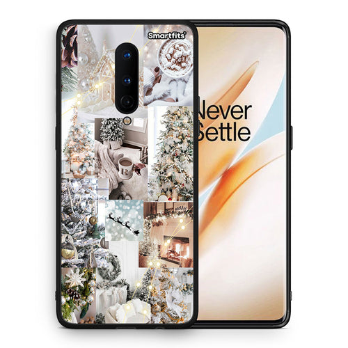 Θήκη OnePlus 8 White Christmas από τη Smartfits με σχέδιο στο πίσω μέρος και μαύρο περίβλημα | OnePlus 8 White Christmas case with colorful back and black bezels