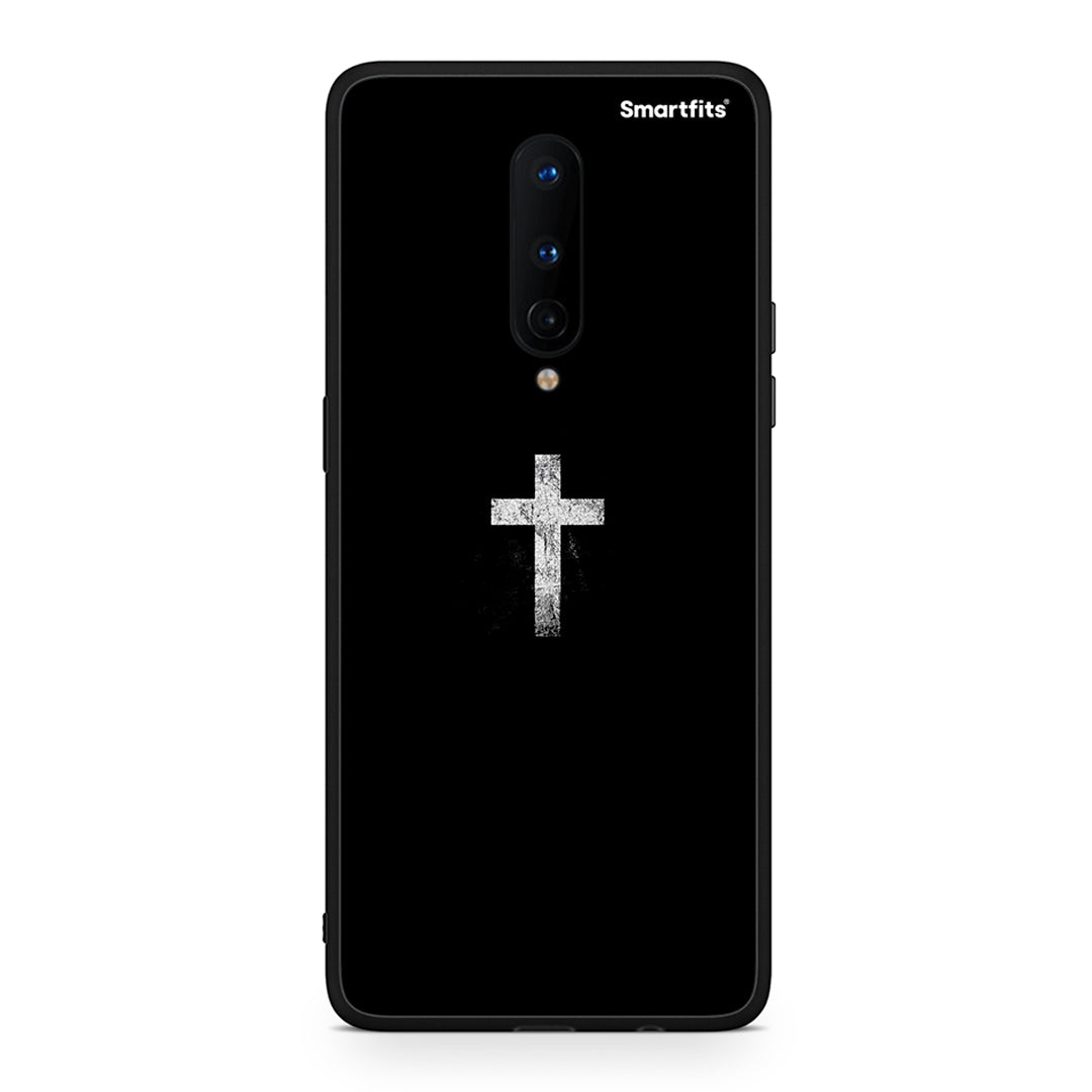 OnePlus 8 White Cross θήκη από τη Smartfits με σχέδιο στο πίσω μέρος και μαύρο περίβλημα | Smartphone case with colorful back and black bezels by Smartfits