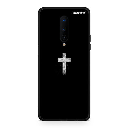 OnePlus 8 White Cross θήκη από τη Smartfits με σχέδιο στο πίσω μέρος και μαύρο περίβλημα | Smartphone case with colorful back and black bezels by Smartfits
